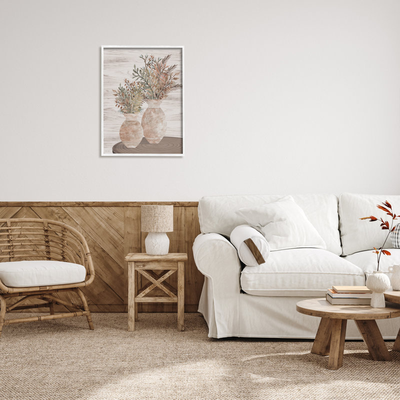 Bb-190-Modern Farmhouse Blooms, Giclée encadrée blanc bord de mer, H 30 po x l 24 po x P 1,5 po