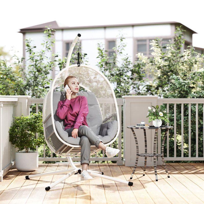 Swing Chair with Stand, Light Grey