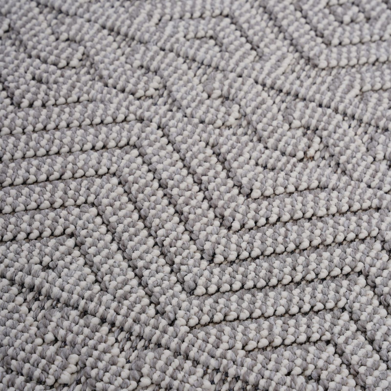 Guros Collection 4X6 White / Geometric Indoor / Outdoor Area Rug, Rectangle 4' x 6'2", White
