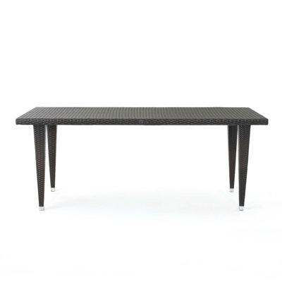 DOMINICA 33*75 Rectangular Outdoor Dining Table - Durable PVC Wicker, Perfect For Patio And Garden Gatherings