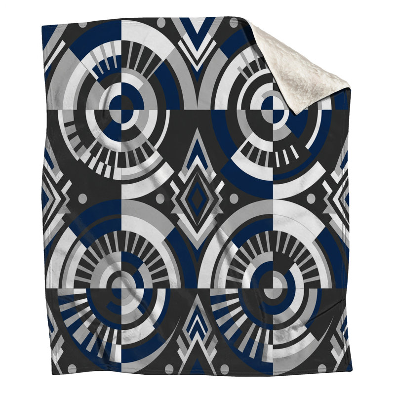 Geometric Circular Pattern Blankets, 50in W x 60in H