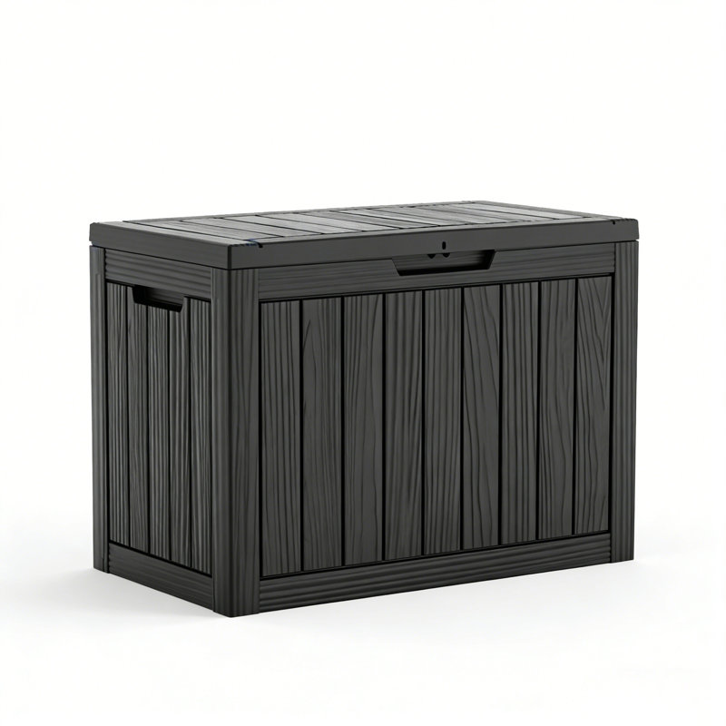 Boîte de rangement verrouillable en résine 45 gallons, Noir