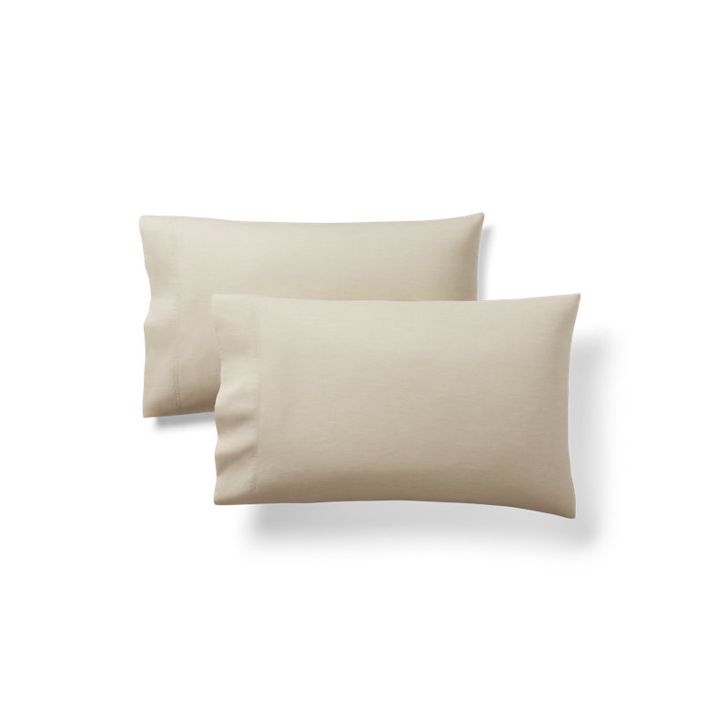 Ensemble de 2 taies d'oreiller Graydon Melange , Dune, Simple