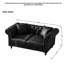Fauteuil à 2 places moderne noir Mid-Century de 66 po avec structure en bois massif et en tissu de haute technologie, accoudoirs roulés, convient à un appartement, siège mi-moelleux, coussins décoratifs noirs, conception européenne