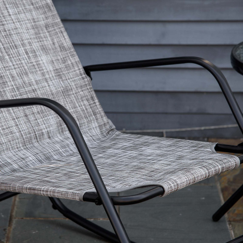 Chaise berçante d'extérieur en métal Mandy, Gris
