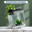 Petit aquarium de 2,5 gallons, ensemble d'aquarium 7 pièces Betta avec lumière DEL, pompe à air, couvercle, ensemble de démarrage d'aquarium pour poisson, poisson rouge, crevette