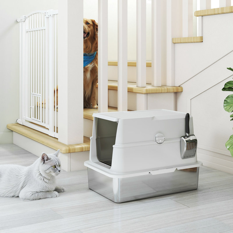 Litière pour chat en acier inoxydable XL