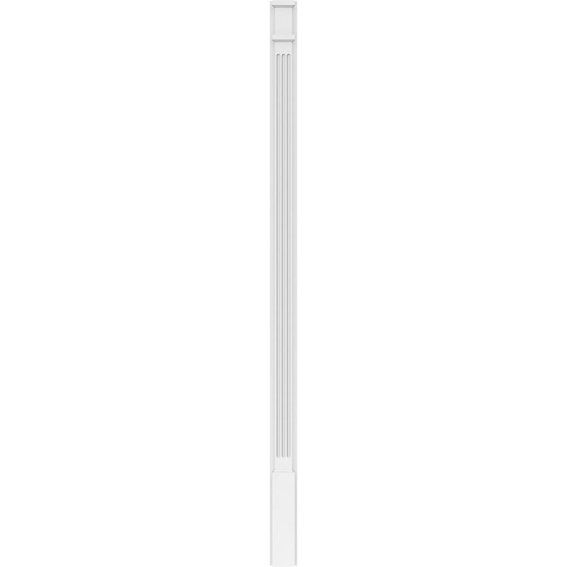 Pilastre cannelé avec base décorative TruCraft, l 4 po x H 82 po x P 2 po, peut être coupé jusqu'à 6 5/8 po, PVC de qualité architecturale, vendu par paire