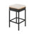 10-Piece Outdoor Acacia Wood Bar Height Table And Eight Stools With Cushions, PE Rattan