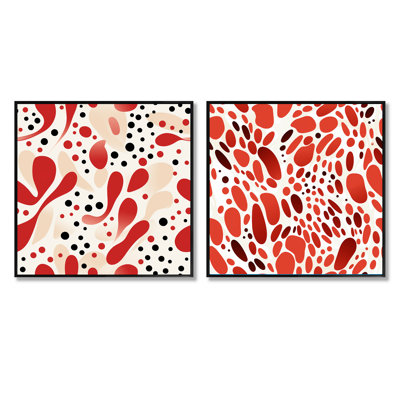 Cosmina - Ensemble de 2 collages carrés abstraits