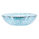 Taupe Swirl Enamelware Serving Bowl