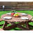 Currier Round Fir Outdoor Picnic Table With Umbrella Hole , 70.5'' in. W 70.5'' in. D
