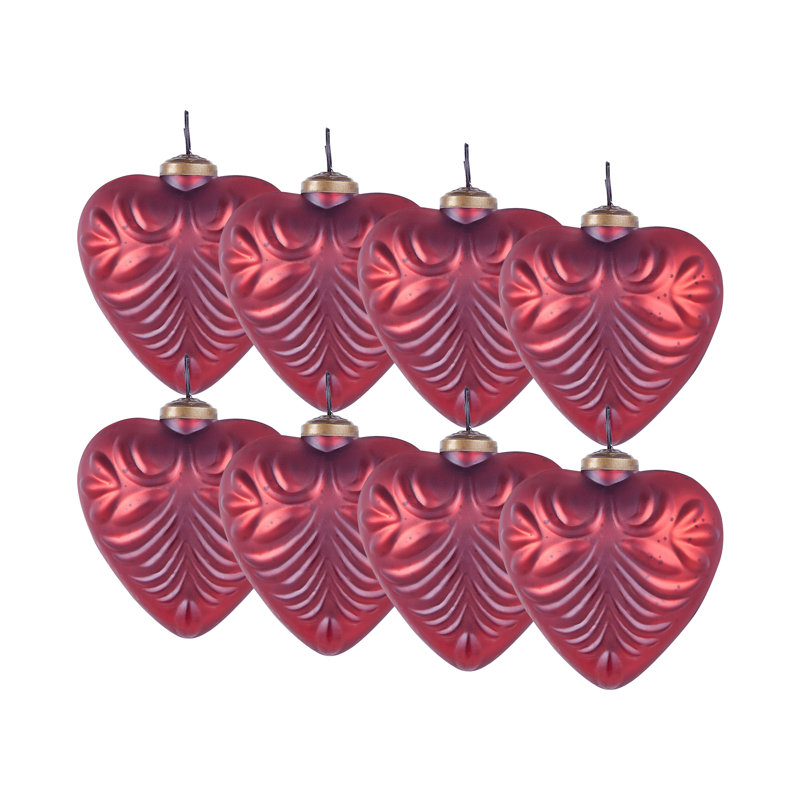 13cm Handmade Vintage Look Bauble, Red