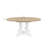 Dining Table For Farmhouse Kitchen 59X43 Inch Expandable Oval Table Top With Removable Leaf Trestle X Shaped Base White-690486751-690486752