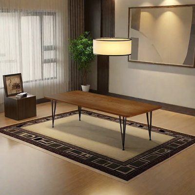 Ash wood iron dining table
