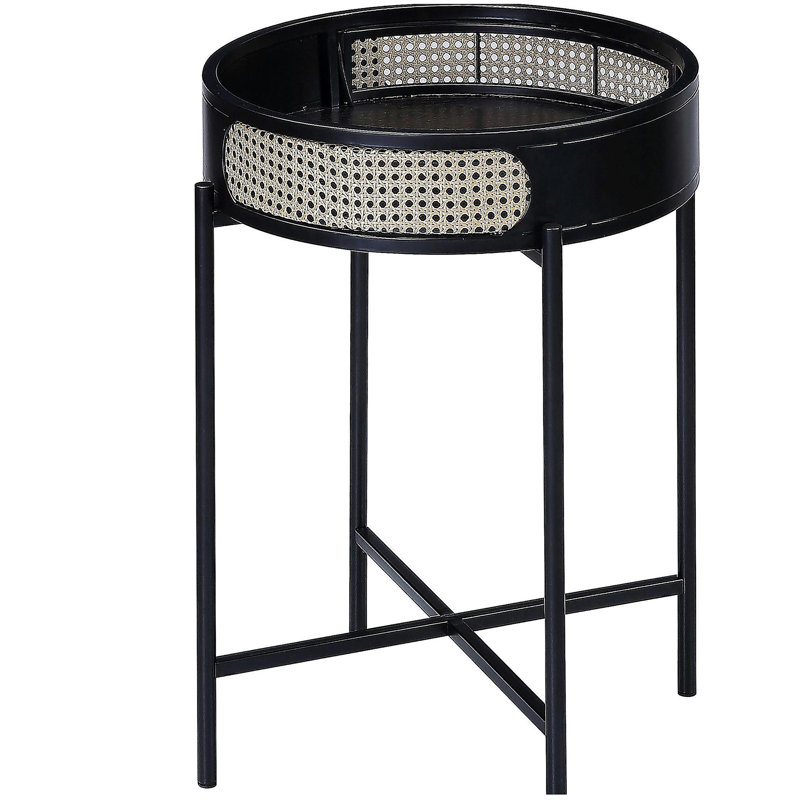 Table de bout noire avec plateau