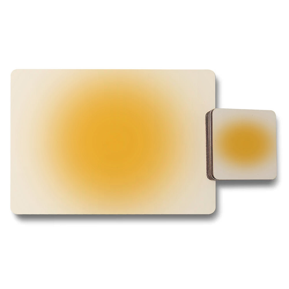 Designer Artwork Placemat And Coaster Set 12 Pieces Wood Bottom
