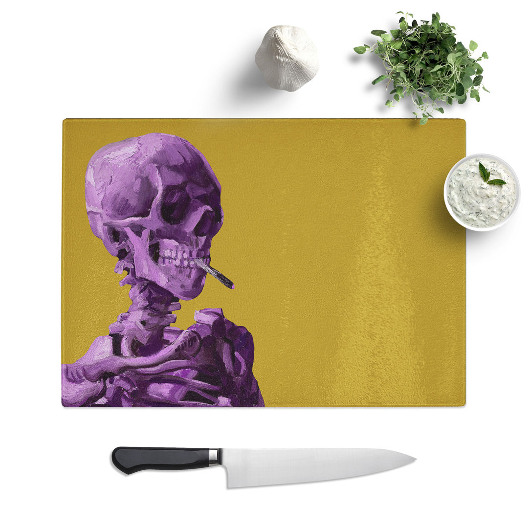 Skull of a Skeleton with Cigarette by Vincent Van Gogh Chopping Board