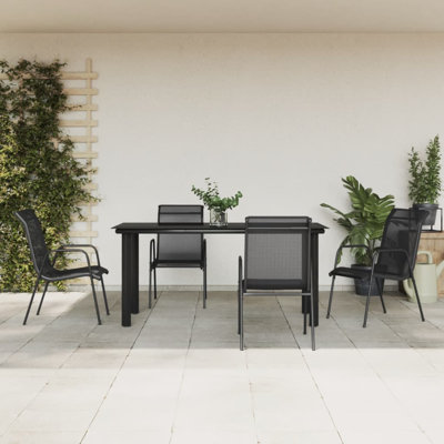 Ensemble de salle à manger d'extérieur noir et anthracite Garden