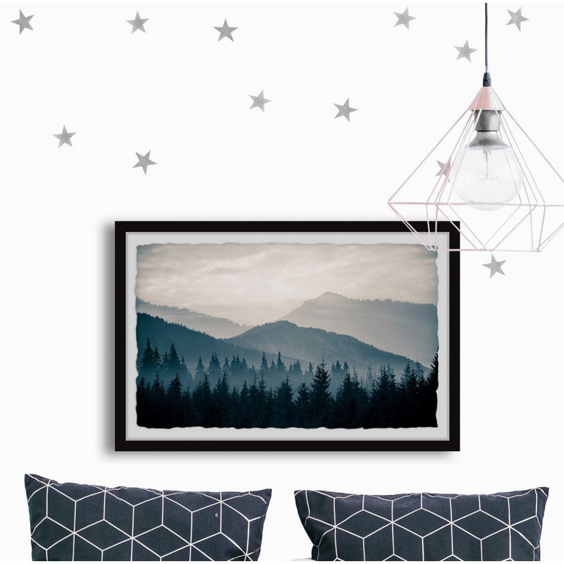 «Forest Morning View», reproduction de photo sur papier encadrée, H 30 po x l 45 po x P 1,5 po