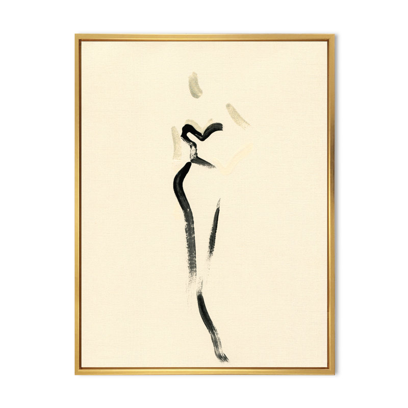 «Fashion Woman», art sur toile Glam, H 40 po x l 30 po x P 1,5 po, Cadre flottant doré