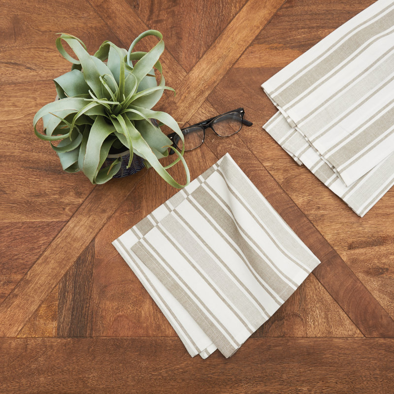 Jacklyne Chandler Stripe Adriatic Cotton Napkin, Clay