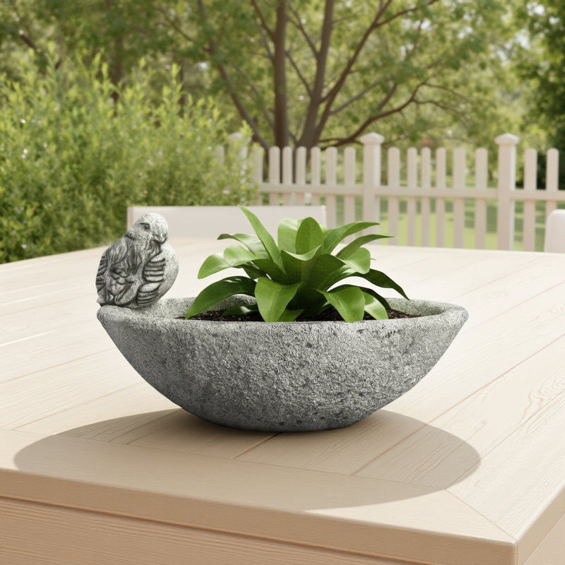 Renfri Cast Stone Statue Planter, Graystone