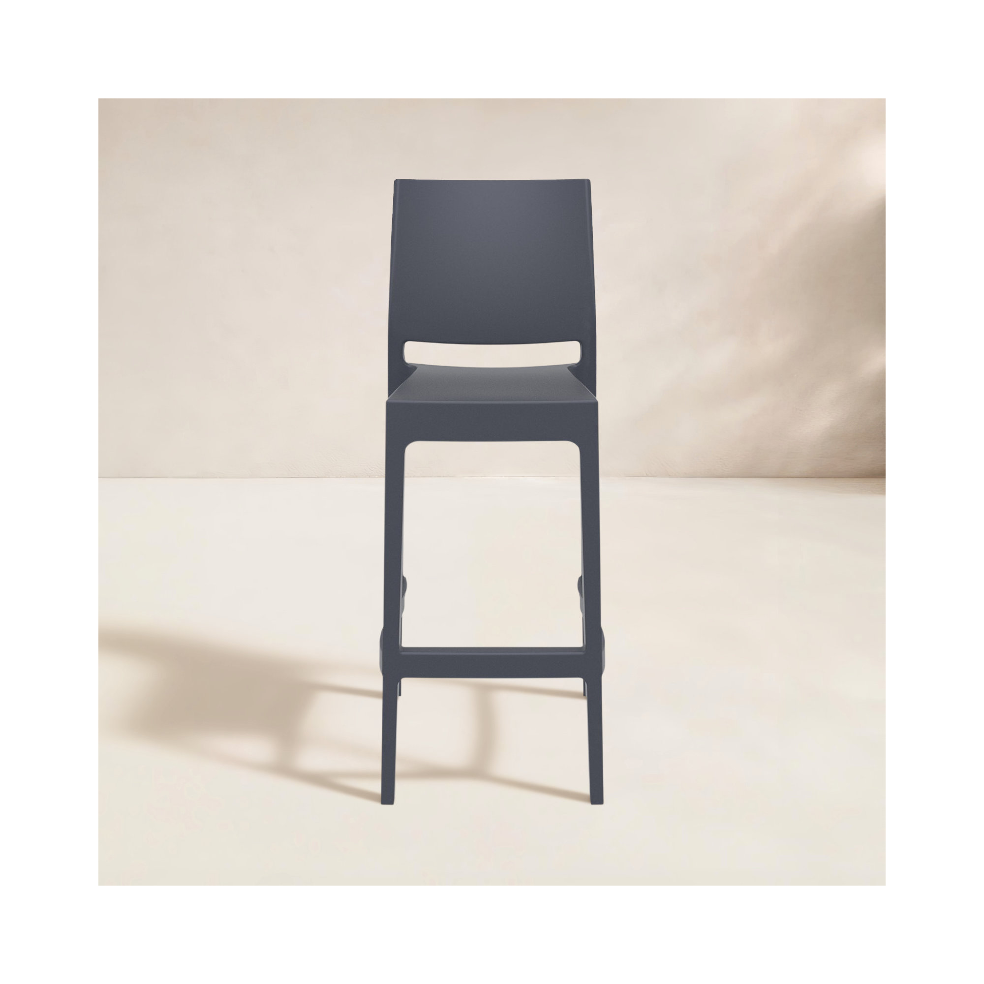 Adrienne Outdoor Bar Stool, Dark Gray, 29.5"
