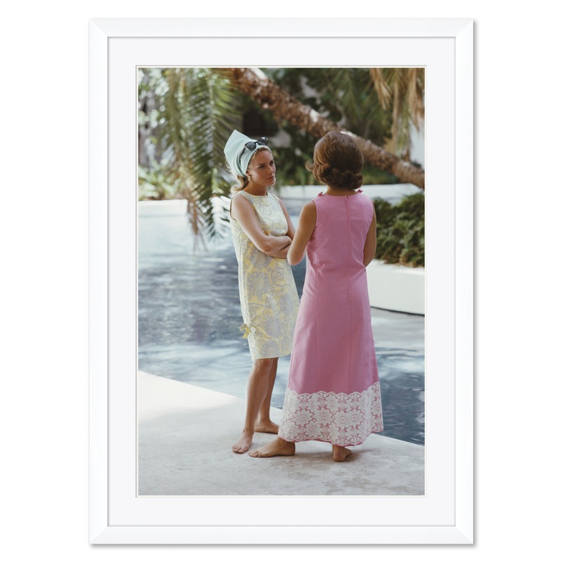People Print by Slim Aarons, Framed Print with Mat, 59.5" H x 43.5" W, White