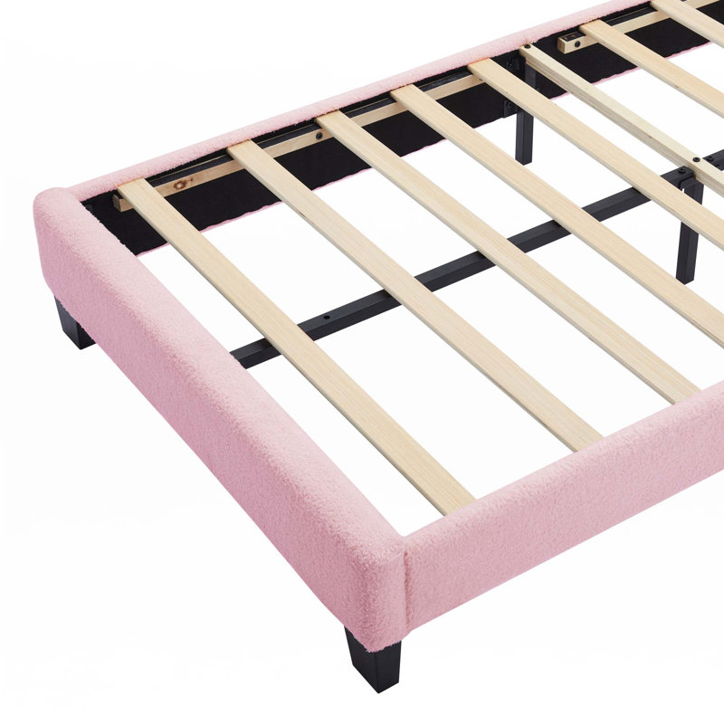 Lit tapissier en forme de fleur, Rose, Lit simple