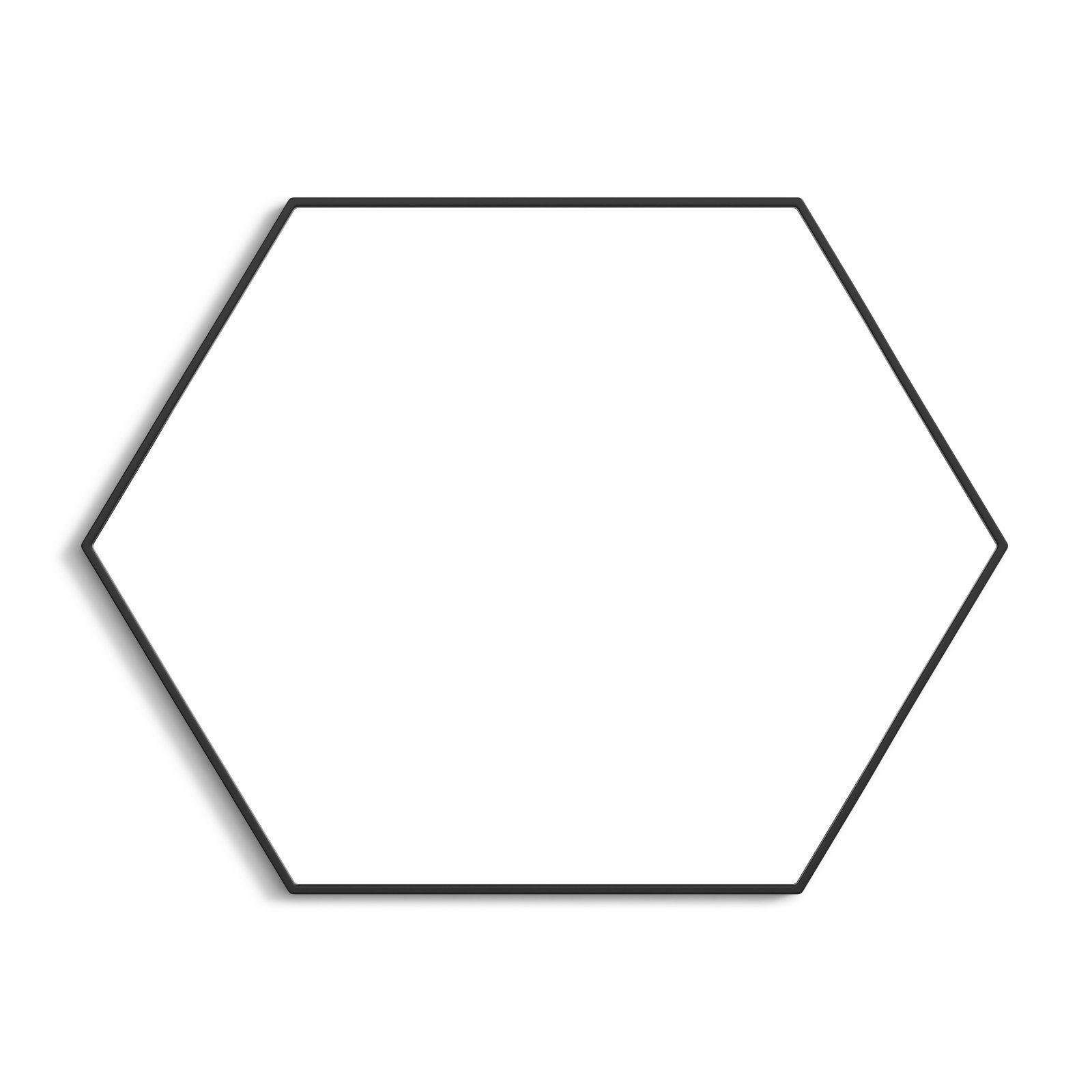 Sabine Metal Hexagon Wall Mirror, Black, 40" H x 30" W