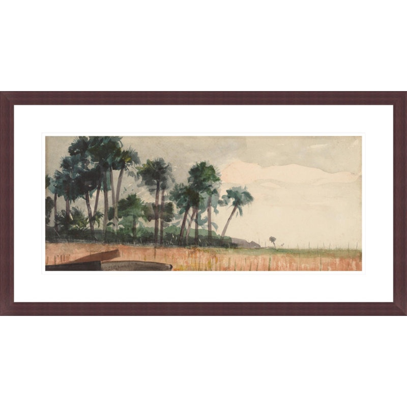 Palm Trees Red by Winslow Homer -Framed Giclee Print, H 16,3 po x l 29,5 po