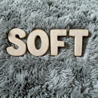 Tapis gris doux moelleux à poils longs et moelleux, tapis moelleux et pelucheux pour le salon, la chambre de bébé et la salle de jeux
