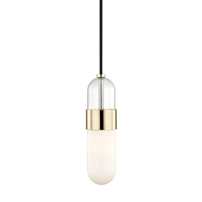 Emilia 1 - Light Single Pendant, Polished Brass