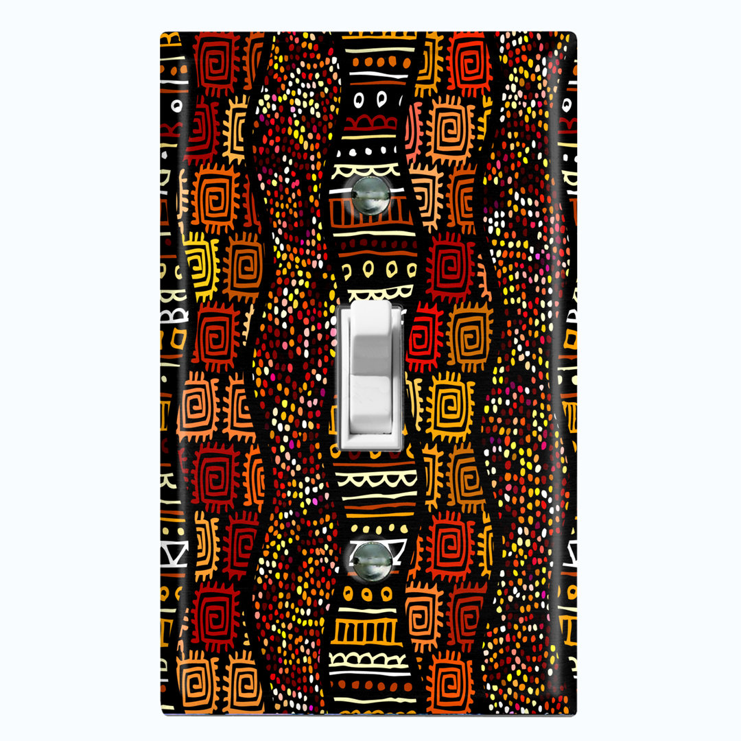 Patterned 1 - Gang Toggle Light Switch Standard Wall Plate WorldAcc