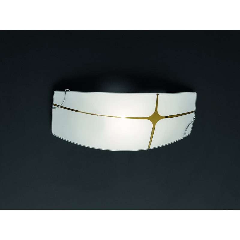 Texas Glass Flush Mounted Sconce, White/Platinum
