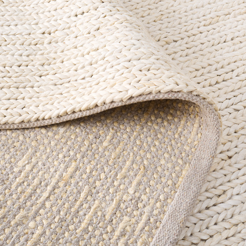 Ralph Lauren Ponderosa Jute, Cotton Solid Color Rug, Birch, Rectangle 8' x 10'