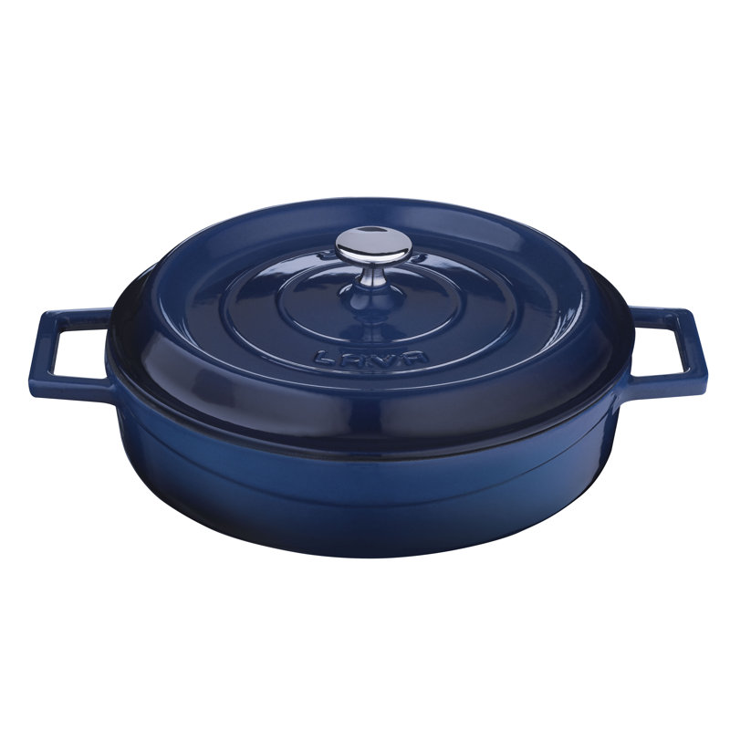 Faitout rond en fonte, Bleu, 3,7 pte