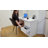 White Desk with Drawers, 43'' W Home Office Computer Desk Gaming Table, Modern Vanity Desk with Storage, Wood Writing Workstation for Bedroom, Living Room, White-1051513720-1058914671