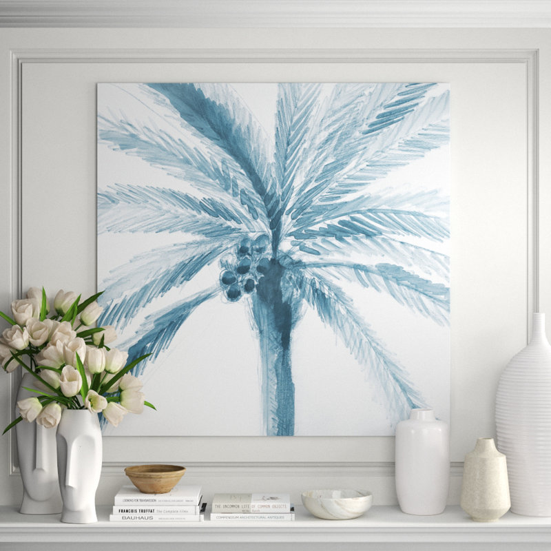 Palm Palms I Print by Barclay Butera, 24" H x 24" W x 1.5" D, Glass Coat