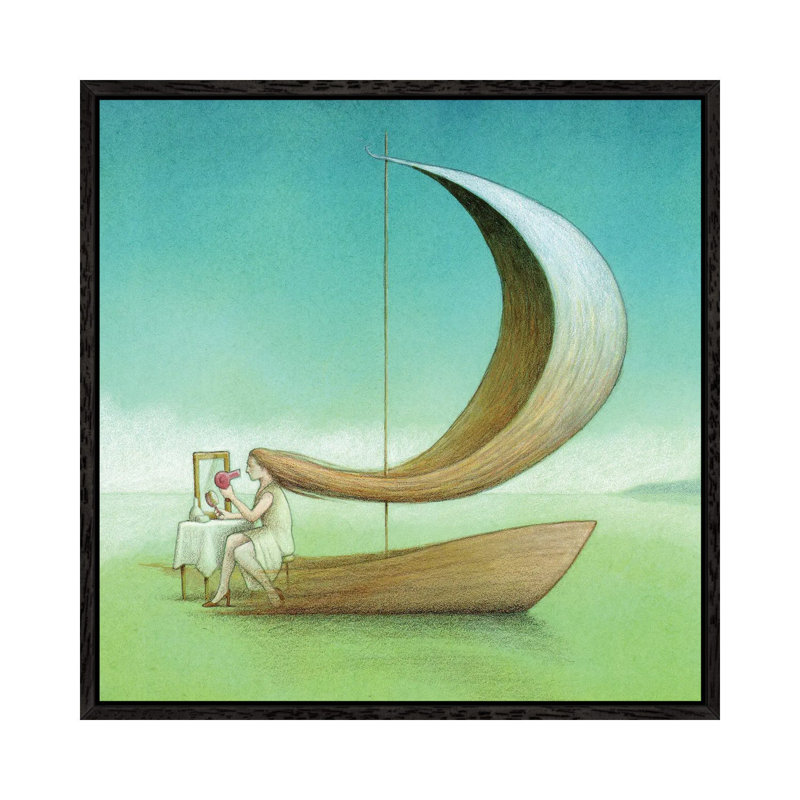 Woman by Pawel Kuczynski - Painting on Canvas, Black Framed, 45.72 cm H x 45.72 cm W