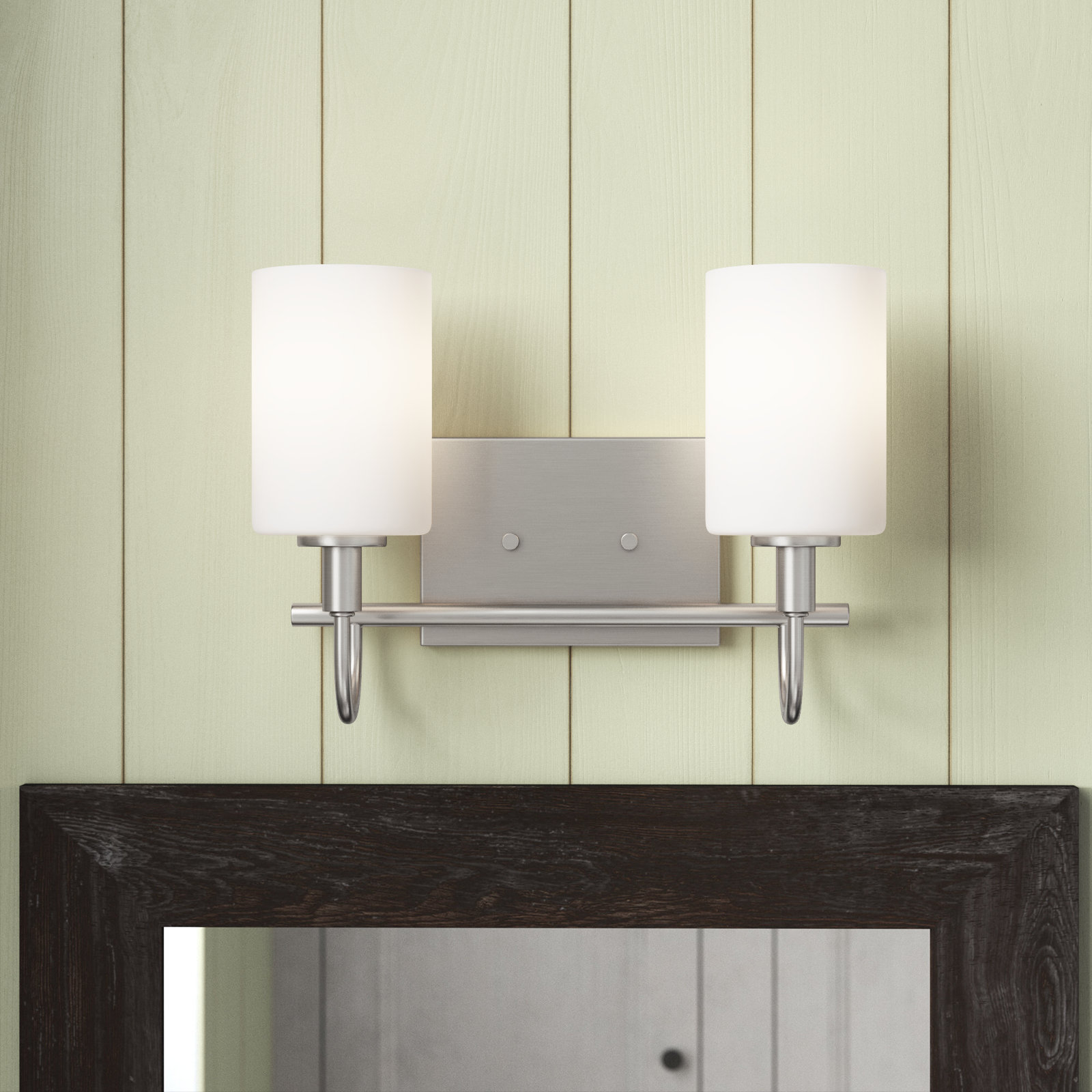 Rowley 2-Light Dimmable Vanity Light, Brushed Nickel