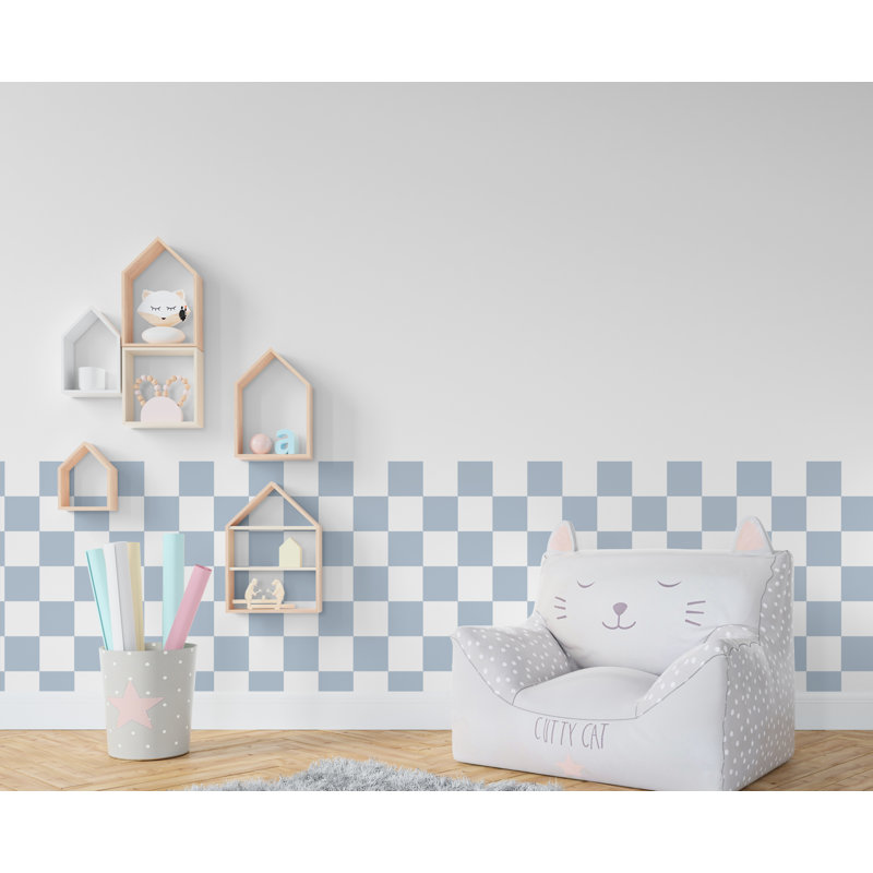 Adhésif décoratif festonné à rayures, décalcomanies à pétoncles, autocollant de décoration de drapeau de course, chambre de bébé