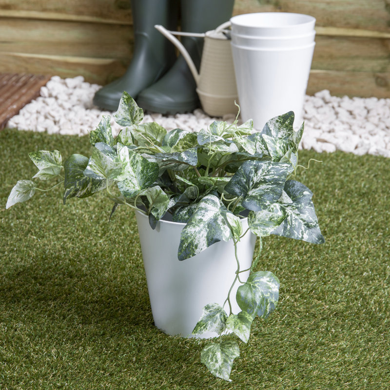 Wham Studio Round Planter Cover, White, 16cm H x 16cm W x 16cm D