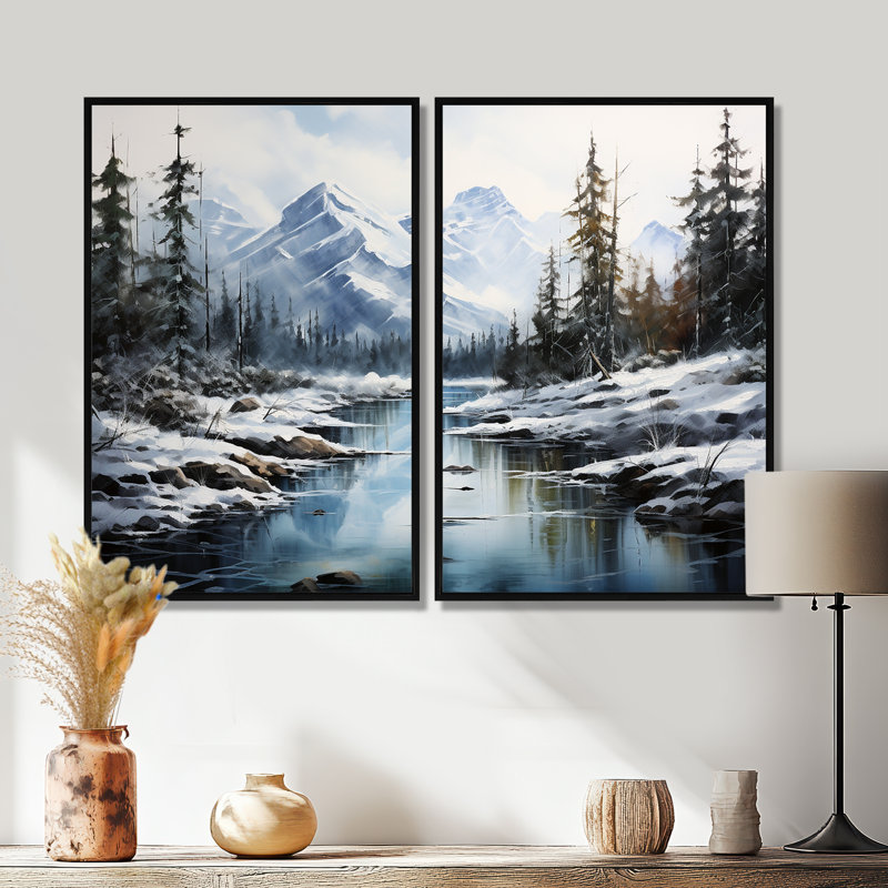 Canada Misty Mountain Majesty IV - art mural traditionnel, Impression encadrée flottante, Black, 36" H x 48" W