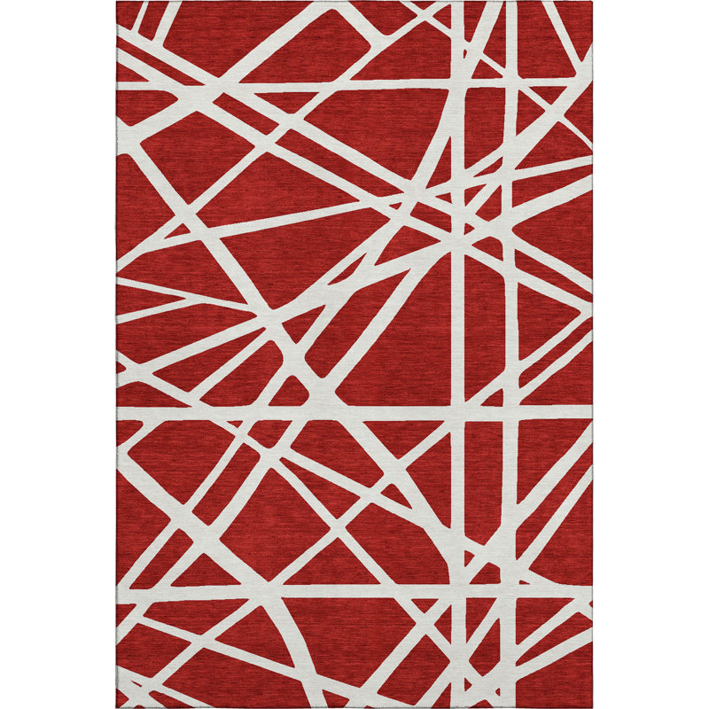 Premium Machine Washable Cossette AMF1040 Geometric Rug, Rectangulaire 3 pi x 5 pi