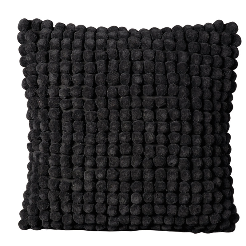  Square Pillow Cover & Insert, Black