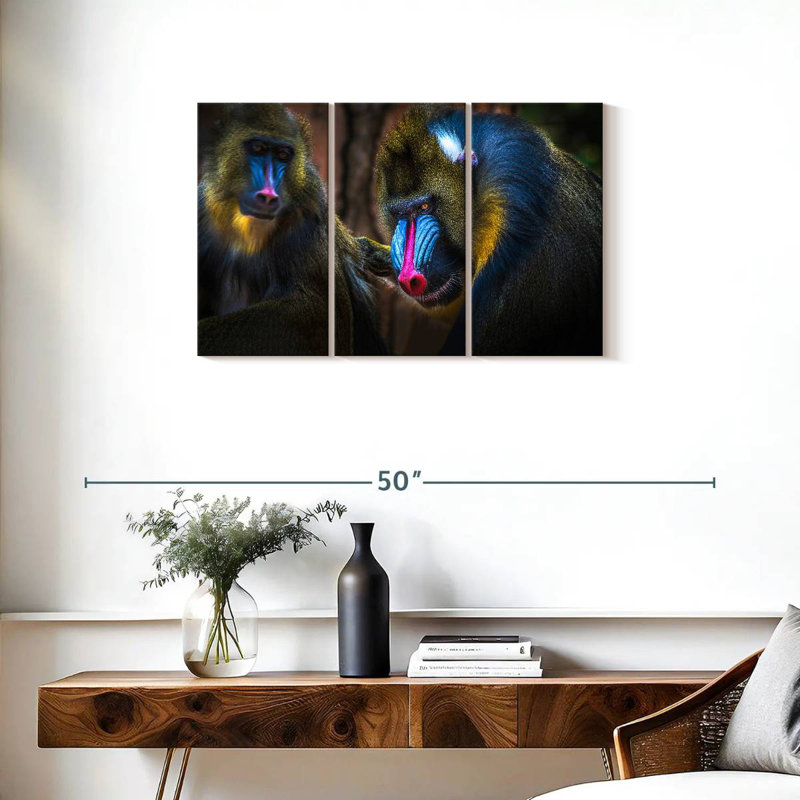 Two Mandrill Monkeys, 20" H x 33" W