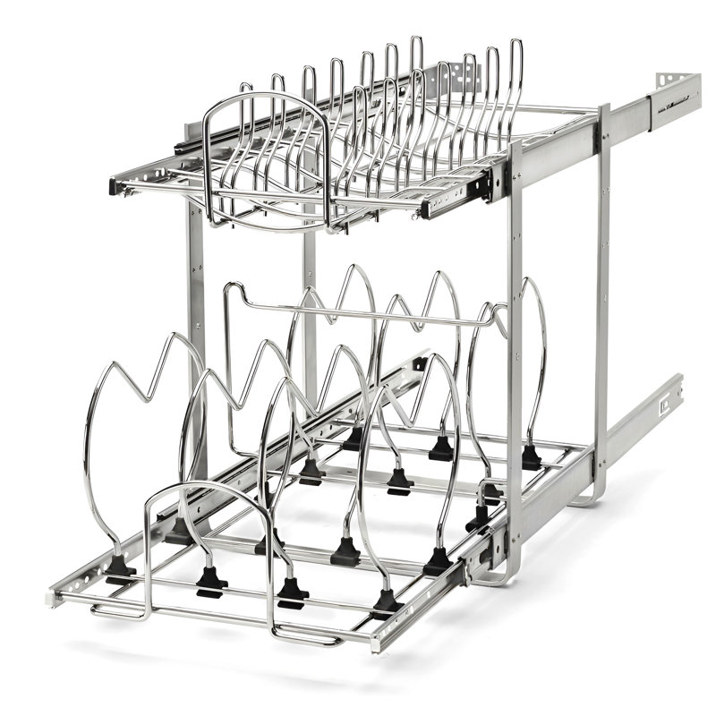 Rangement dissimulé coulissant à poêles et casseroles pour armoire de cuisine Rev-A-Shelf, l 12 po