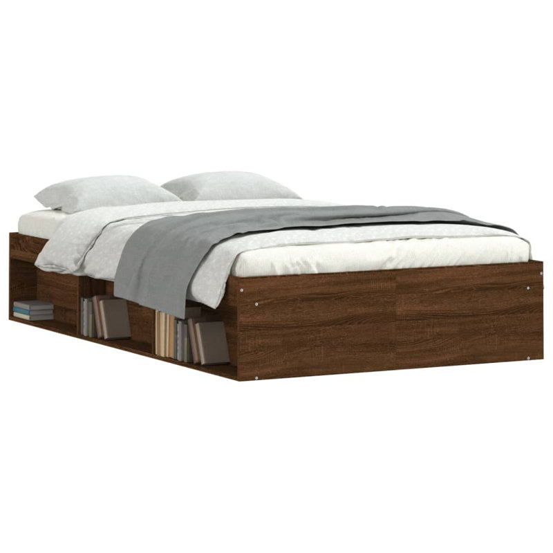 Afriani Storage Bed, Brown Oak, Small Double (4')